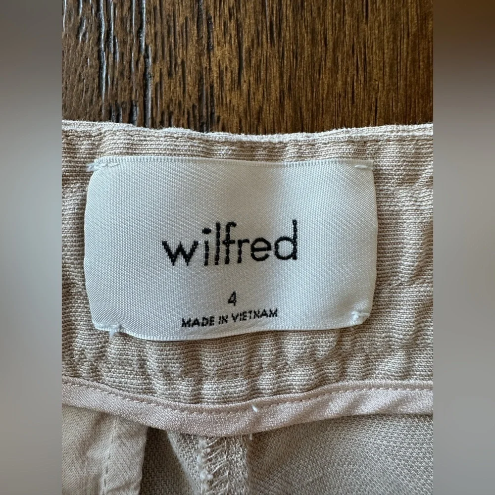 Wilfred Khaki Linen Roll Bottom Pants- size 4